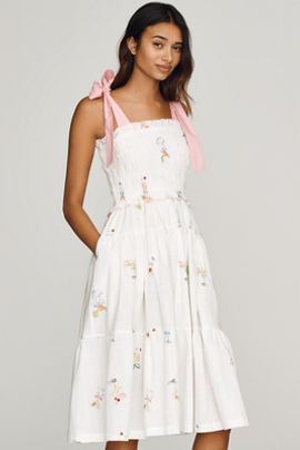 en saison alani midi dress En Saison Women's Alani Midi Dress, White Blue, XS at Amazon Women's Clothing store