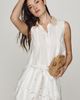 En Saison Pleated Crochet Collar Top - 2