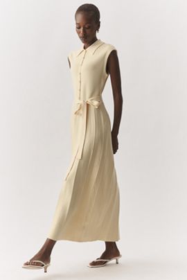 En Saison Pleated Shirtdress