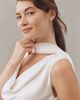 Enaura Chiffon Pearl-Trim Scarf - 2