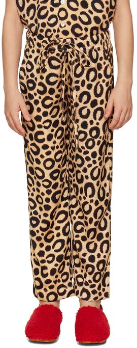 Endless Joy Endless Joy Kids Beige Leopard Lounge Pants