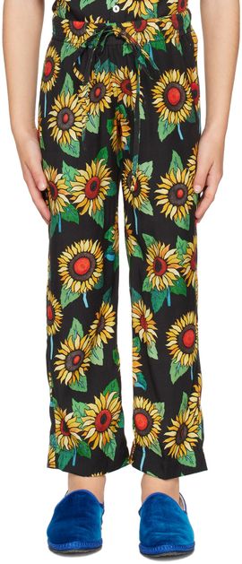 Endless Joy Endless Joy Kids Black Sunflower Lounge Pants