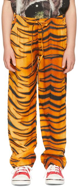 Endless Joy Endless Joy SSENSE Exclusive Kids Black & Orange Harimau Pants
