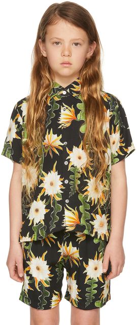 Endless Joy Endless Joy SSENSE Exclusive Kids Black Epiphyllum Short Sleeve Shirt