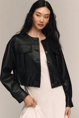 Endless Rose Coated Round-Neck Jacket