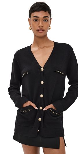 endless rose endless rose Chain Oversized Cardigan Black