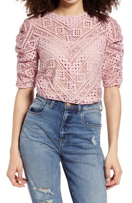 Endless Rose Endless Rose Chevron Stripe Lace Top