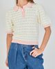 Endless Rose Endless Rose Colorblock Pointelle Polo Sweater - 1