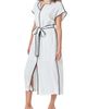 Endless Rose Endless Rose Contrast Binding Tie Belt Midi Dress - 3