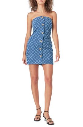 Endless Rose Endless Rose Distressed Denim Button Front Minidress 