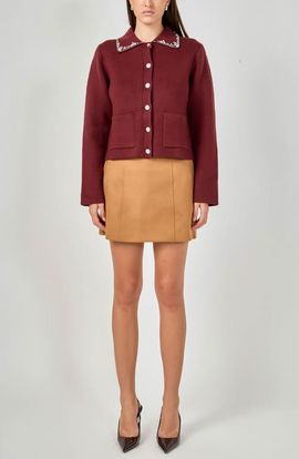 Endless Rose Endless Rose Embellished Collar Button Up Cardigan