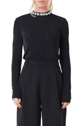 Endless Rose Endless Rose Embellished Slub Top