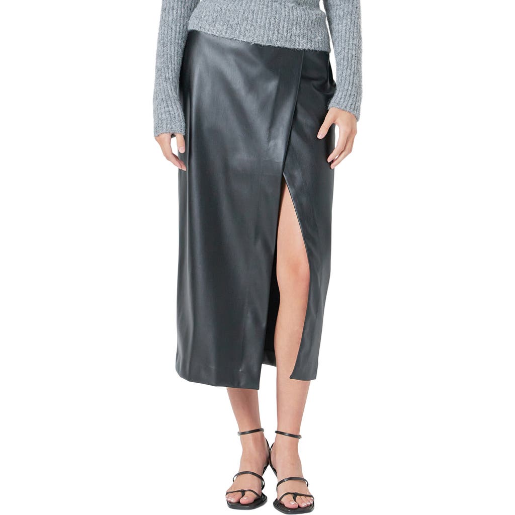 Endless Rose Endless Rose Faux Leather Midi Skirt