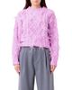 Endless Rose Endless Rose Feather Trim Cable Knit Sweater - 1