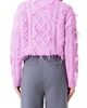 Endless Rose Endless Rose Feather Trim Cable Knit Sweater - 2