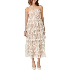 Endless Rose Endless Rose Floral Appliqué Strapless Dress