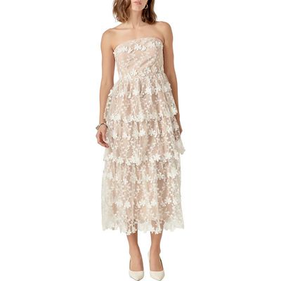 Endless Rose Endless Rose Floral Appliqué Strapless Dress