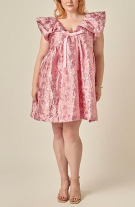 Endless Rose Endless Rose Floral Jacquard Babydoll Minidress