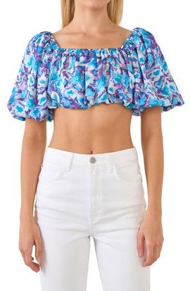 Endless Rose Endless Rose Floral Puff Sleeve Crop Top