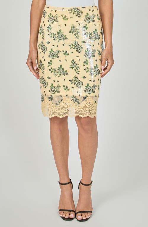 Endless Rose Endless Rose Floral Sequin Skirt with Lace Hem