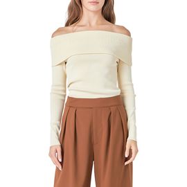 Endless Rose Endless Rose Folded Off the Shoulder Rib Top