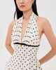 endless rose endless rose Halter Neck Polka-Dot Maxi Dress Off White - 5
