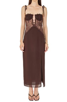 Endless Rose Endless Rose Lace Bustier Sleeveless Midi Dress