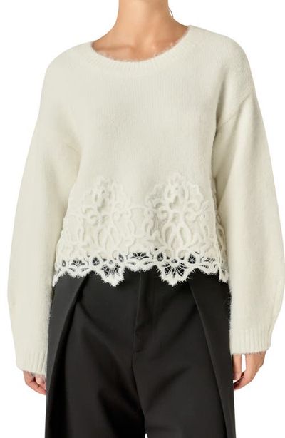 Endless Rose Endless Rose Lace Hem Sweater