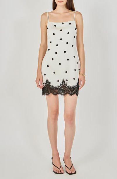 Endless Rose Endless Rose Lace Polka Dot Slip Minidress
