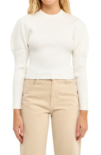 Endless Rose Endless Rose Leg of Mutton Sleeve Rib Sweater