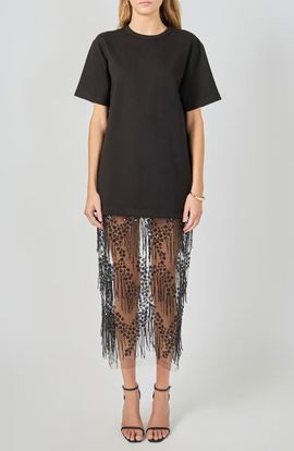 Endless Rose Endless Rose Mix Rhinestone Lace Maxi Dress