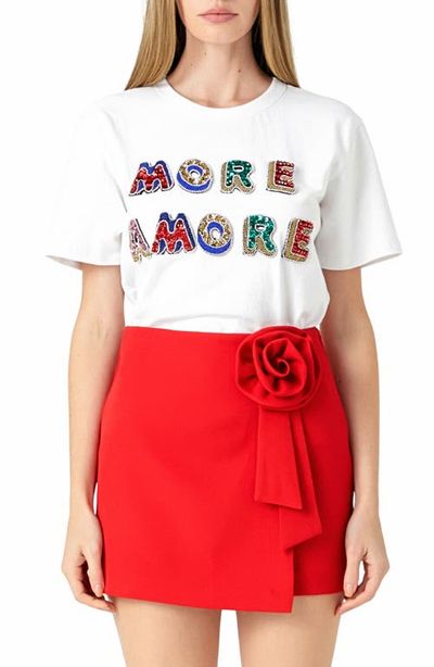 Endless Rose Endless Rose More Amore Embellished Cotton Graphic Shirt