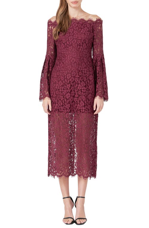 Endless Rose Endless Rose Off the Shoulder Long Sleeve Lace Maxi Dress