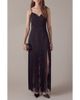 Endless Rose Endless Rose One-Shoulder Fringe Satin Maxi Dress - 1