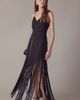 Endless Rose Endless Rose One-Shoulder Fringe Satin Maxi Dress - 4