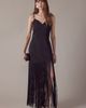 Endless Rose Endless Rose One-Shoulder Fringe Satin Maxi Dress - 5