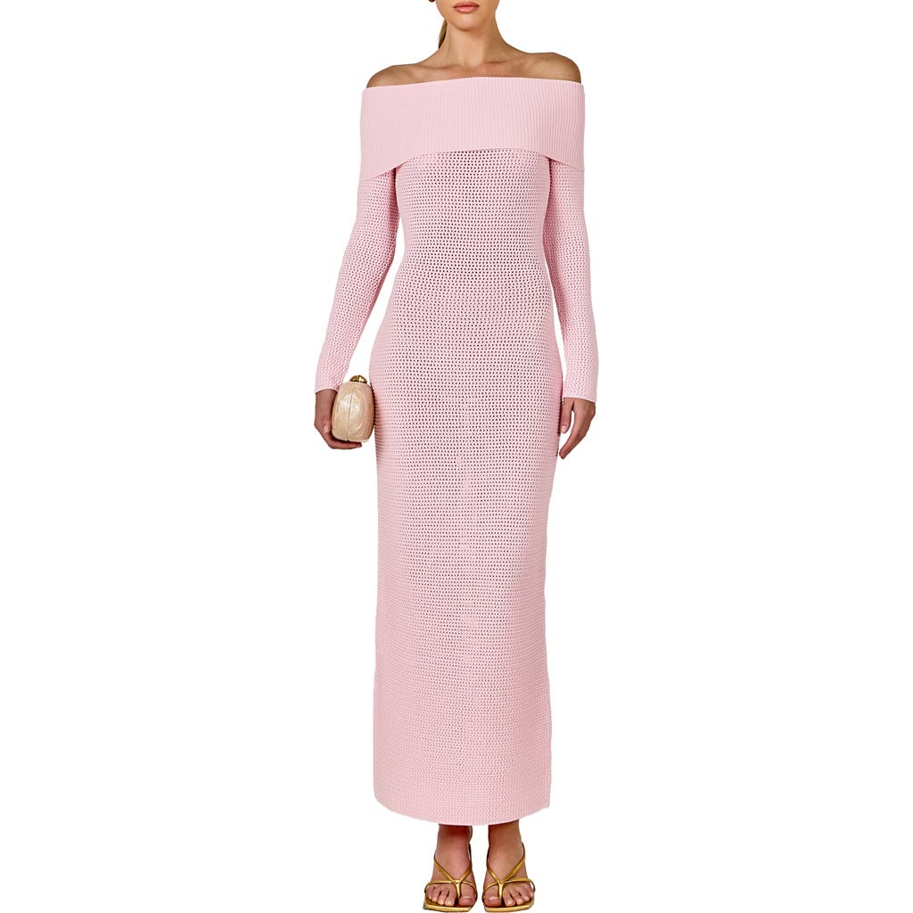 strapless open back dress Pretty in Pink Cable Knit Belted Sweater Dress main image 0