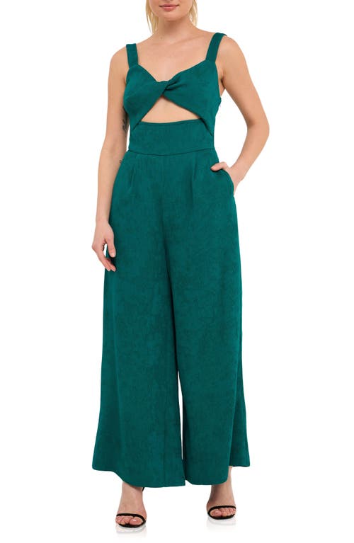 Endless Rose Endless Rose Plissé Cutout Wide Leg Jumpsuit