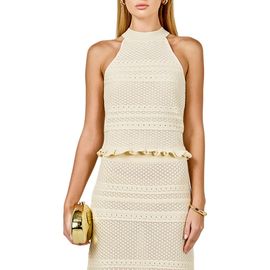 Endless Rose Endless Rose Pointelle Mock Neck Sweater Tank