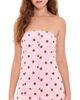 endless rose endless rose Polka Dot Linen Strapless Dress Pink/Brown - 1