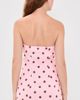 endless rose endless rose Polka Dot Linen Strapless Dress Pink/Brown - 3
