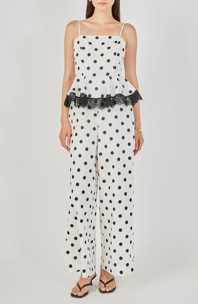 Endless Rose Endless Rose Polka Dot Peplum Jumpsuit