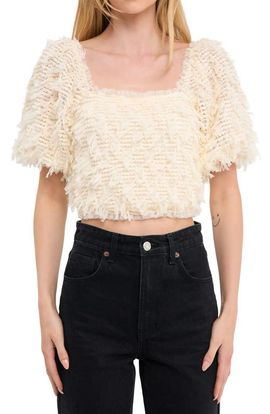 Endless Rose Endless Rose Puff Sleeve Mesh Crop Top