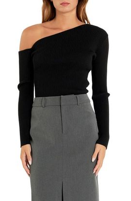 Endless Rose Endless Rose Ribbed One-Shoulder Sweater