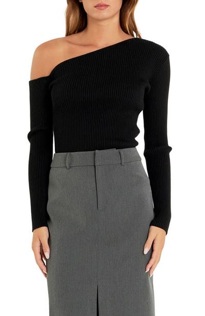 Endless Rose Endless Rose Ribbed One-Shoulder Sweater