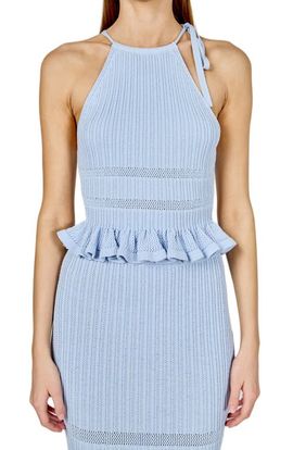 Endless Rose Endless Rose Ruffle Knit Tie Neck Top
