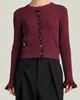 Endless Rose Endless Rose Ruffle Trim Rib Cardigan - 1