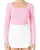 Endless Rose Endless Rose Scallop Square Neck Sweater - 1