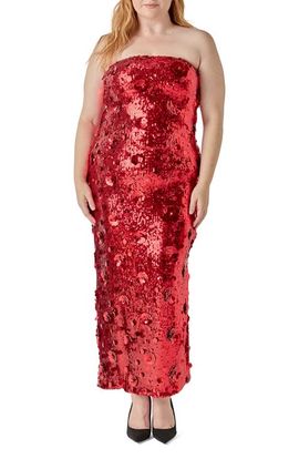 Endless Rose Endless Rose Sequin Appliqué Strapless Midi Dress