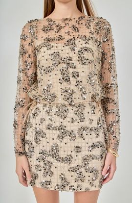 Endless Rose Endless Rose Sequin Beaded Cropped Top